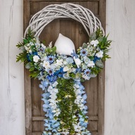 Wielkanocny wiosenny wianek na drzwi stroik na Wielkanoc 48 cm