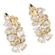 66458 KOLCZYKI 18K POZŁACANE 20/10 MM eleganckie z cyrkoniami