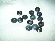 GUZIKI VINTAGE, SZARO- CZARNE, PLASTIKOWE, MAŁE, RÓŻNE - 14 SZT.