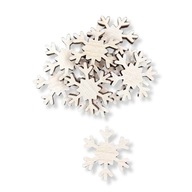 Drewniana śnieżynka śnieg ŚNIEŻKA MINI 2cm zestaw 10szt scrapki ze sklejki