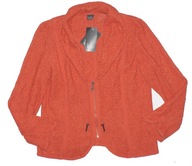 KELLO_Piękny ŻAKIET BLAZER_rudy zamek prosty bawełna wiskoza METKA Duży_44