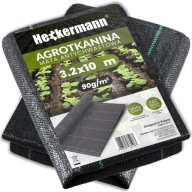 Agrowłóknina Mocna na Chwasty 3,2x10m 90g/m2 Gruba UV Ściółkująca Czarna