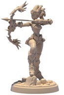 Moon Defender Owleye Księżycowy Łucznik Pinup Fantasy D RPG D&D Druk 3D