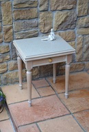 stolik kawowy pod lampę stylowy bielony dębowy