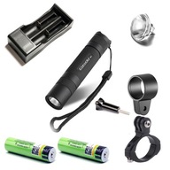 ZESTAW LATARKA NA ROWER CONVOY S2+ 18650, kolimator ładowarka, uchwyt GoPro