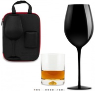 PREZENT NA DZIEŃ KOBIET KIELISZEK DO WINA CZARNY SZKLANKA DO WHISKY + ETUI