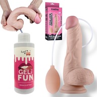 TRYSKAJĄCE DILDO 22cm Realistyczne Z PRZYSSAWKĄ + SZTUCZNA SPERMA LUBRYKANT