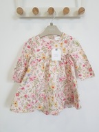 Next sukienka długi rękaw kwiaty 3-6m / 68 cm