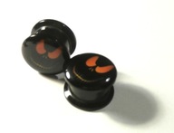 PLUG TUNEL - AKRYL- Face orange - 5 mm