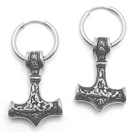 Kolczyki MŁOT THORA kolor srebrny