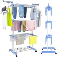 SUSZARKA NA PRANIE XXL STOJĄCA SKŁADANA WYTRZYMAŁA 60kg STABILNA NA KÓŁKACH