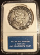 SREBRO.TALAR WSCHOWSKI JANA II KAZIMIERZA Z 1651 ROKU-NEFRYT (426)