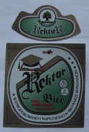 ETYKIETA PIWO JASNE PEŁNE REKTOR BIER BROWAR KONSTANCIN + KRAWATKA