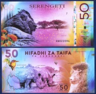TANZANIA SERENGETI PARK NARODOWY 2018 50 Szyling UNC ZWIERZĘTA