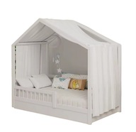 Baldachim do łóżka HOTUT 1-częściowy 350cmx135cm biały DARMOWA DOSTAWA