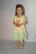 UROCZA LETNIA SUKIENKA Z DZIEWCZYNKĄ ROZM.98 (4) ŻÓŁTA