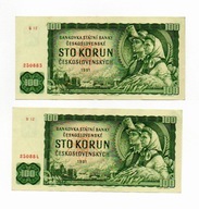 Czechosłowacja 2x100 Koron 1961r.