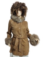 Andy Fashion KOŻUCH obszyty futrem jenota 36