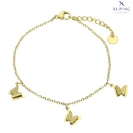 73660 Bransoletka złota stal chirurgiczna motylki 3D