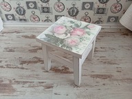TABORET,STOŁEK, STOLICZEK, RÓŻE, SHABBY CHIC