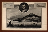 Napoleon Bonaparte cesarz stara pocztówka koń bitwa Elba