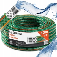 WĄŻ OGRODOWY 50M 1/2 CALA ZBROJONY ODPORNY UV GREENLINE PLUS MOCNY POLSKI