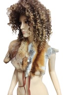 KOŁNIERZ szal NATURALNE futro rudego LISA