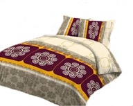 Pościel kora lux 220x220 + 2x70x80 guzik K 248 Serweta brąz