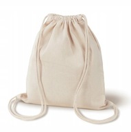 Worek plecak bawełniany ecru beżowy torba 145g 34/39