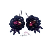 Kolczyki Haft Sutasz Vitrail Light Czarne Soutache