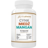 CYNK + MIEDŹ + MANGAN Promienna Cera Mocne Kości Paznokcie Włosy 90 tab