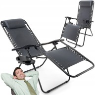 LEŻAK FOTEL OGRODOWY PLAŻOWY ROZKŁADANY REGULOWANY ZERO GRAVITY LEŻANKA
