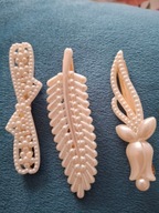 SPINKA DO WŁOSÓW białe perły VINTAGE MODNA cyrkonie modna klamerka