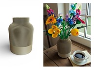 Wazon STRIA Nowoczesny na sztuczne kwiaty i LEGO Botanicals 10313