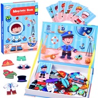 UKŁADANKA MAGNETYCZNA KSIĄŻECZKA DO ZABAWY PRZEBIERANKI ZESTAW 59 EL.