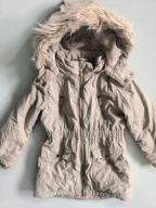 H&M BEŻOWA KURTKA Z KAPTUREM FUTERKO R.110