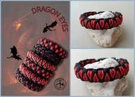 PARACORD BRANSOLETKA DRAGON EYES - URBAN GOTH CYBER PUNK OUTDOOR EDC - 23cm