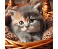 Panel z nadrukiem wodoodporny na torbę 45/45cm kot kociak oxford