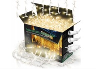 LAMPKI ZEWNĘTRZNE SOPLE 500 LED 24m BIAŁE CIEPŁE GIRLANDA IP44 + FLASH