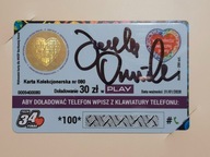 Kolekcjonerska Karta Telefoniczna Play nr 80 z autografem Jurka Owsiaka