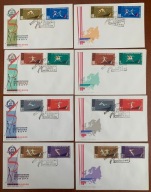 1962 Lekkoatletyka w Belgradzie Fi 1190-97 A i B FDC