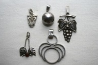 WARMET SREBRNE WISIORKI SOWA, OŚMIORNICZKA MIX 5 szt. PRL19 gr.