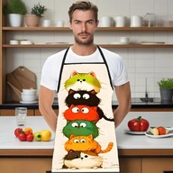 Fartuch kuchenny fartuszek koty uroczy kolorowy anime śmiesznyprezent KAT