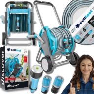 WĄŻ OGRODOWY NA WÓZKU 1/2 NA BĘBNIE WÓZEK ZWIJANY 30M + ZRASZACZ + ZŁĄCZA