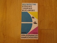 Województwo bydgoskie toruńskie włocławskie mapa samochodowa, mapa PRL