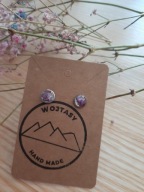 Kolczyki sztyfty z żywicy z suszonymi kwiatami Wyjątkowe prezent