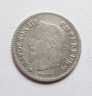 Francja, 20 centimes 1867 BB Strasburg, Napoleon III