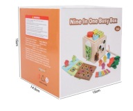 Zabawka Edukacyjna Duża DREWNIANA Kostka Montessori Sorter Dopasowanie 6w1