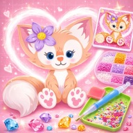 Haft Diamentowy 5D Lisek Dla Dzieci Zestaw Kreatywny Mozaika