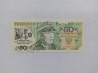Stary banknot kolekcjonerski 50 zł 1988, nadruk, stan bankowy